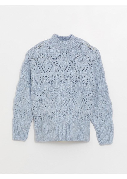 Lcwaıkıkı Maternity Yarım Balıkçı Yaka Ajurlu Uzun Kollu Hamile Triko Kazak