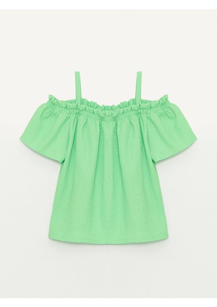 Lcw Kids Kare Yaka Kısa Kollu Kız Çocuk Crop Tişört