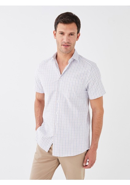 Lcwaıkıkı Formal Regular Fit Kısa Kollu Ekose Poplin Erkek Gömlek