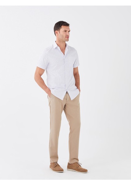 Lcwaıkıkı Formal Regular Fit Kısa Kollu Ekose Poplin Erkek Gömlek