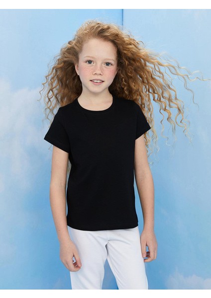 Lcw Kids Bisiklet Yaka Basic Kısa Kollu Kız Çocuk Tişört