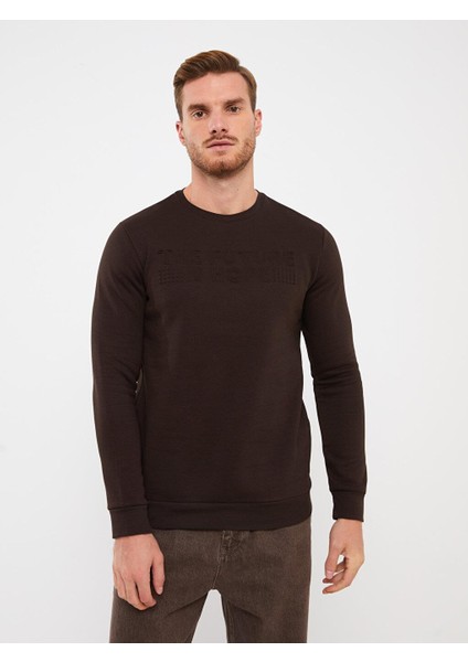 Lcwaıkıkı Classic Bisiklet Yaka Uzun Kollu Baskılı Erkek Sweatshirt
