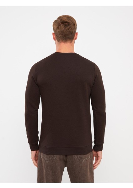 Lcwaıkıkı Classic Bisiklet Yaka Uzun Kollu Baskılı Erkek Sweatshirt