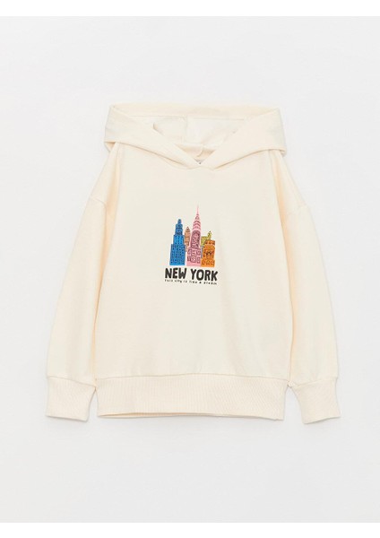 Lcw Kids Baskılı Uzun Kollu Kız Çocuk Hoodie
