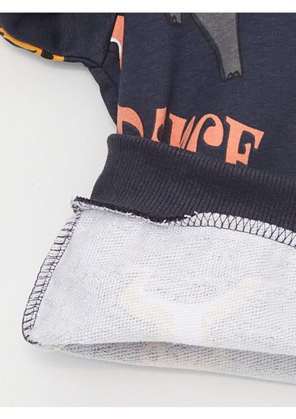 Lcw Baby Bisiklet Yaka Baskılı Erkek Bebek Sweatshirt modelleri