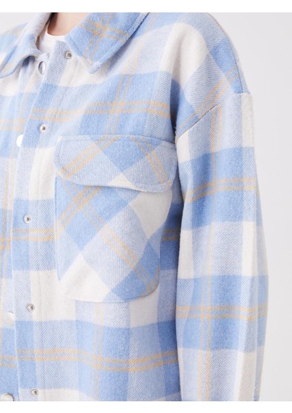 Lcw Modest Ekose Uzun Kollu Oversize Kadın Oduncu Gömlek Ceket