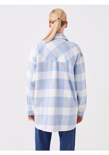 Lcw Modest Ekose Uzun Kollu Oversize Kadın Oduncu Gömlek Ceket