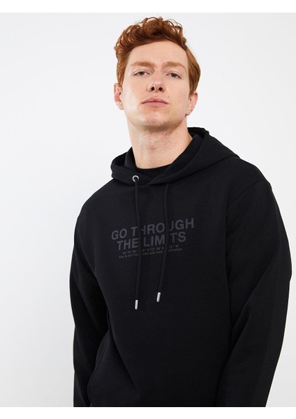 Xsıde Uzun Kollu Baskılı Erkek Hoodie