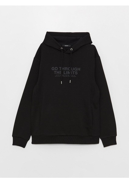 Xsıde Uzun Kollu Baskılı Erkek Hoodie