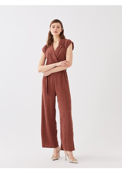 Lcw Vision Kadın Kruvaze Yaka Düz Tulum