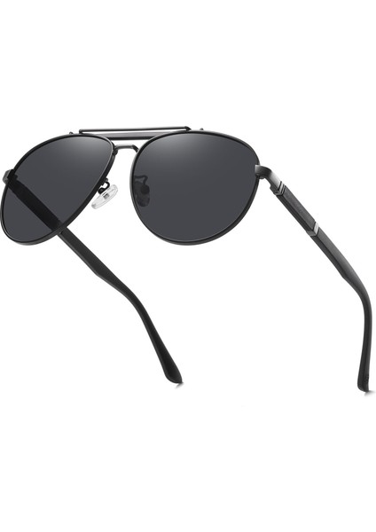 Erkek Aviator Güneş Gözlüğü Büyük Boy Metal Çerçeve Polarize Güneş Gözlükleri (Yurt Dışından)