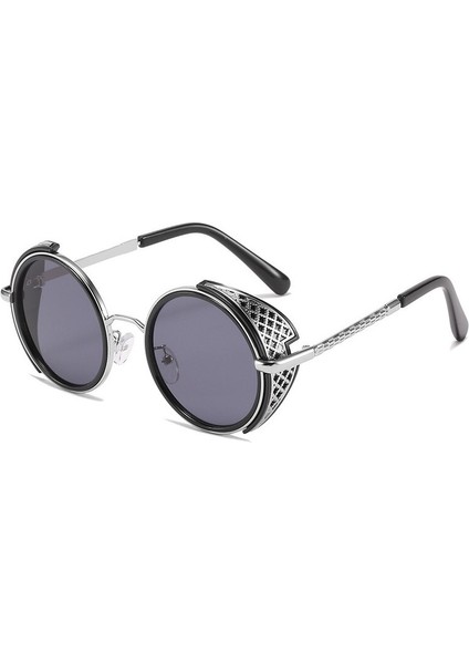 88 Shop Erkek Uv Korumalı Vintage Güneş Gözlüğü - Gümüş (Yurt Dışından)