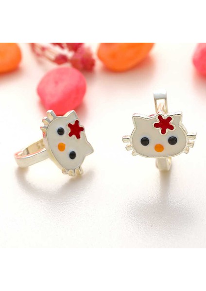 Gümüş Kedi Çocuk Küpesi