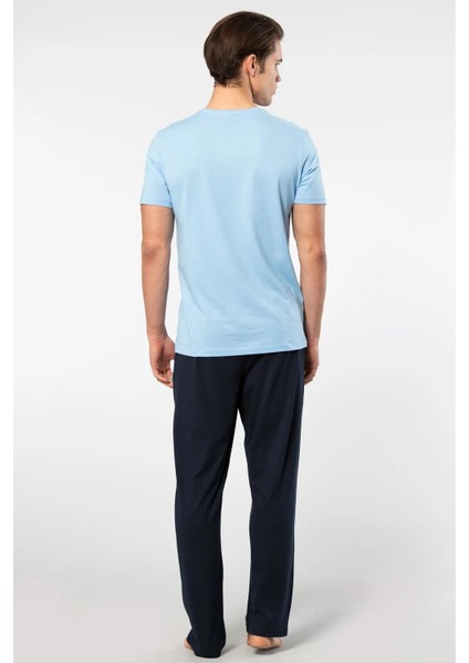 V Yaka T-Shirt ve Cepli Pijama Takım, %50 Pamuk %50 Modal fırsatları