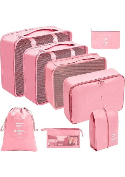 G-Xqte Seyahat Paketleme Küpü, 8 Parçalı Set Seyahat Küpü, Katlanabilir Bagaj Saklama Çantası, Hafif Bagaj Saklama Çantası (Yurt Dışından)