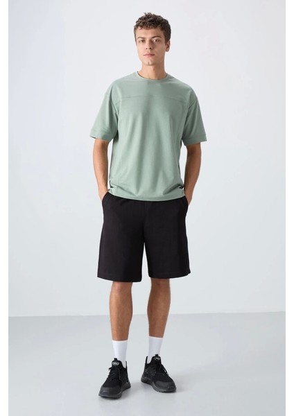 Tommy Lıfe Siyah Pamuklu Kalın Yumuşak Dokulu Comfort Fit Basic Erkek Şort - 81260