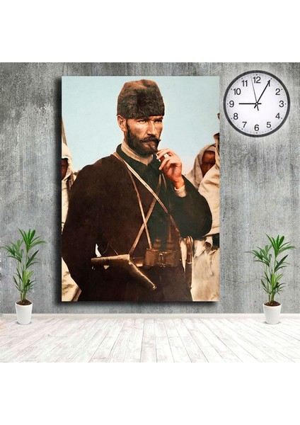 Trablusgarp Savaşı Atatürk Tablosu Sakallı Mustafa Kemal Kanvas Tablo
