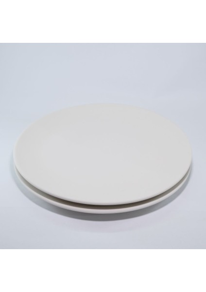 (Ham Ürün)2 Lı 30 cm Mertaban Tabak Çini Bisküvi ( Ham Ürün )