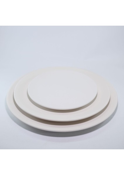(Ham Ürün)2 Lı 30 cm Mertaban Tabak Çini Bisküvi ( Ham Ürün )