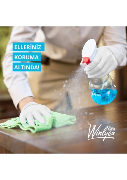 Winlyex Tek Kullanımlık Pudrasız Beyaz M Beden Eldiven 100’lü