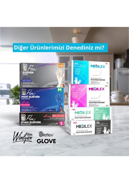 Winlyex Tek Kullanımlık Pudrasız Beyaz M Beden Eldiven 100’lü