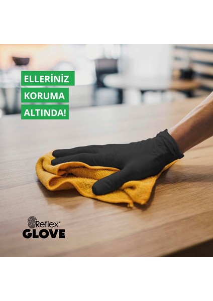 Flex Eldiven Tek Kullanımlık Pudrasız Siyah M Beden Eldiven 4 x 100'lü