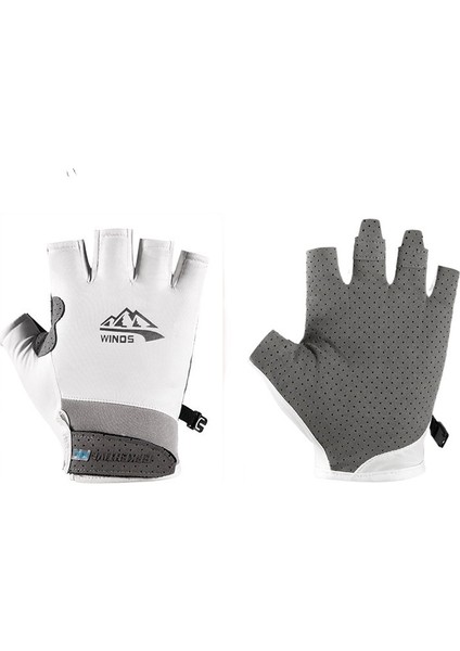 Erkekler ve Kadınlar Için Buz Ipek Eldiven Yaz Nefes Alabilen Çabuk Kuruyan Ince Kesit Ev Sürme Yarım Parmak Eldiven (Yurt Dışından)