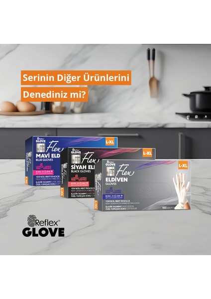 Flex Eldiven Tek Kullanımlık Pudrasız Beyaz L - XL Beden Eldiven 4 x 100'lü