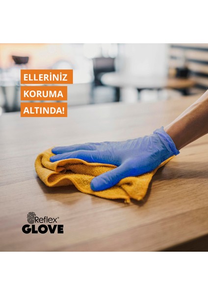 Flex Eldiven Tek Kullanımlık Pudrasız Mavi L - XL Beden Eldiven 2 x 100'lü