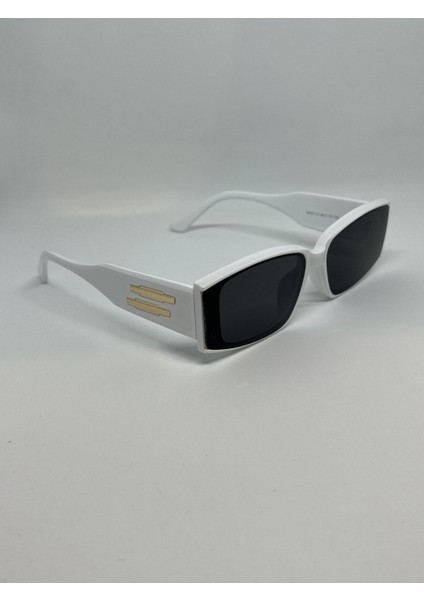 Cat Eye Kadın Güneş Gözlüğü Beyaz Çerçeve Füme Cam Gold Detaylı Köşeğen Gözlük modelleri