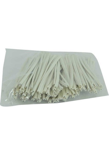 LISINYA214 Bağlama Teli Tel Klips Pvc Kaplamalı Beyaz 100 gr Takribi 100 Adetli 1 Paket