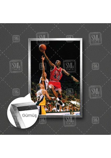 Michael Jordan Art Chicago Bulls Basketbol Nba Kırmızı Forma Çerçeveli Dikey Kanvas Tablo fırsatları