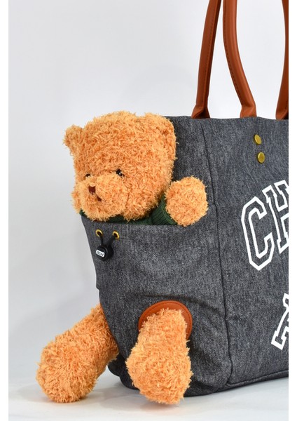 Teddy Ayıcık Detaylı Omuz Çantası Siyah 17587