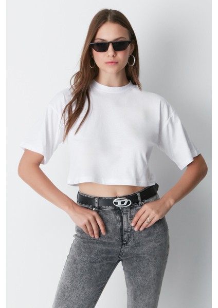 Bisiklet Yaka 2'li Crop T-Shirt 959 Siyah/beyaz fiyatları