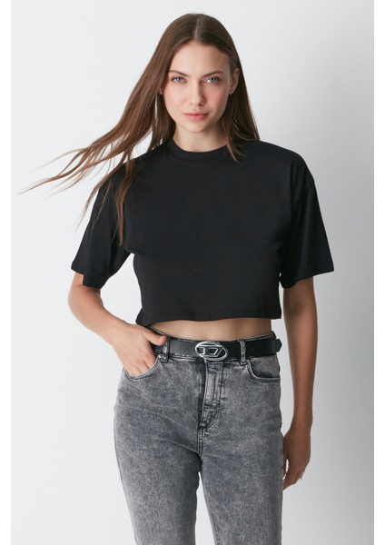 Bisiklet Yaka 2'li Crop T-Shirt 959 Siyah fiyatları