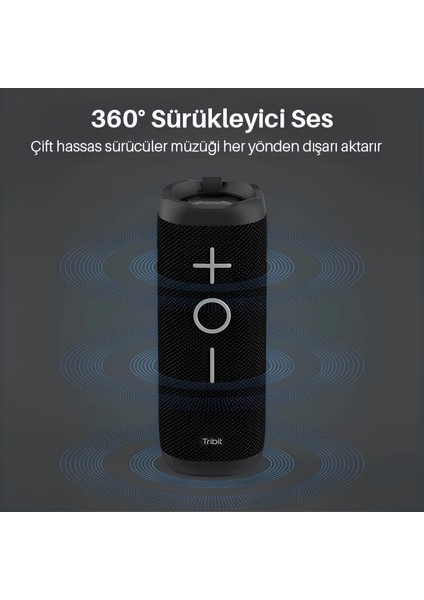 BTS30 Stormbox 24W 20 Saat Oynatma Süresi Ipx7 Su Geçirmez Taşınabilir Tws Bluetooth Hoparlör Siyah