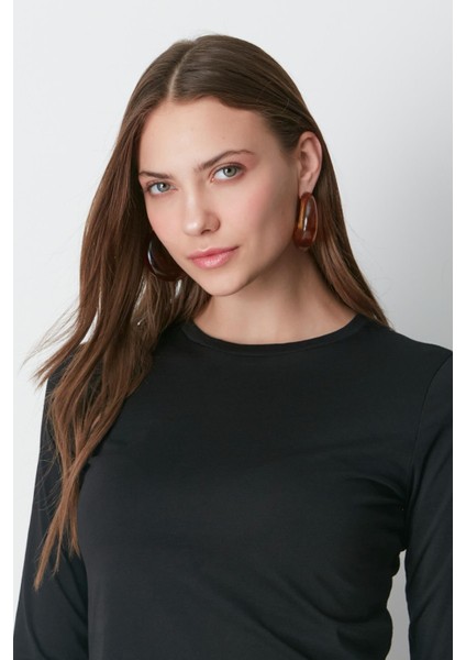 Bisiklet Yaka Uzun Kol 2'li Basic T-Shirt 955 Siyah/beyaz indirimleri