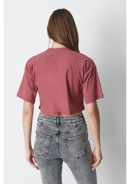 Bisiklet Yaka 2'li Crop T-Shirt 959 Çağla/gül Kurusu fırsatları