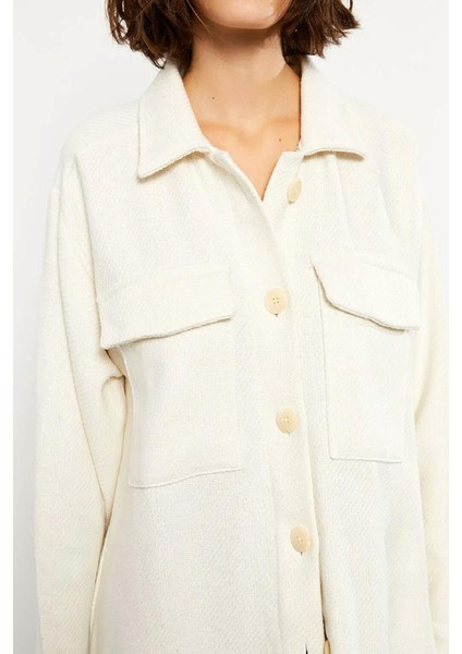 Uzun Kollu Gabardin Kadın Gömlek Ceket modelleri