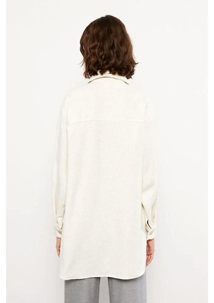 Uzun Kollu Gabardin Kadın Gömlek Ceket fırsatları