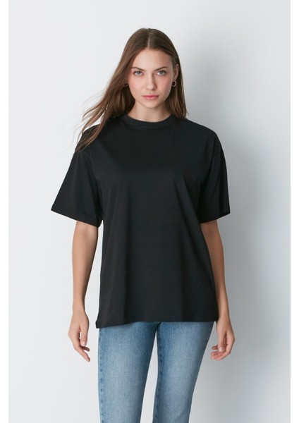 Bisiklet Yaka Kısa Kol 2'li Casual Basic T-Shirt 961 Siyah/beyaz fiyatları