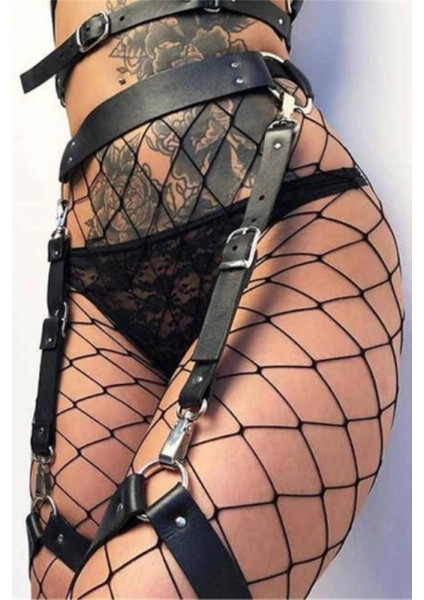 Mulvxjrt JRT02 Deri Jartiyer Siyah Harness - 735-S1 (Mulvix)