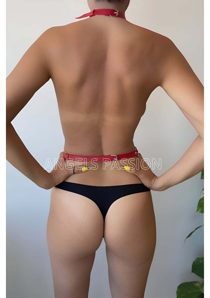 Mulvxjrt JRT02 Kırmızı Göğüs Dekolteli Şık Harness (Mulvix)