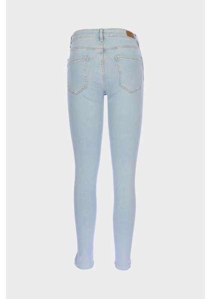 Judy Açık Mavi Yüksek Bel Patı Fermuarlı Paçası Yırtmaçlı Skinny Jean Pantolon C 4521-191 modelleri