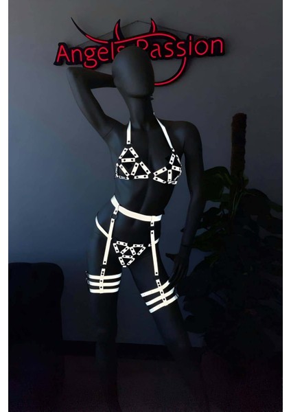 Mulvxjrt JRT02 Dominant Özel Beyaz Reflektörlü Harness Takım (Mulvix)