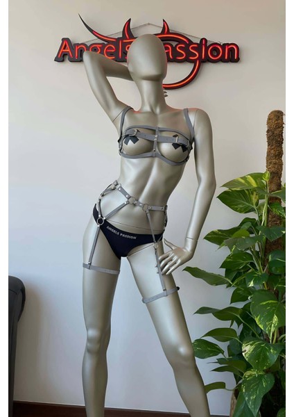 Mulvxjrt JRT02 Gecelik Takım Beyaz Reflektörlü Jartiyer Sütyen Takım - 560 (Mulvix) fırsatları