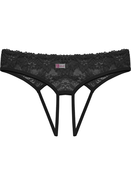 Mulvxlio LIN02 Büyük Beden Dantelli Kadın Siyah Külot (Mulvix)