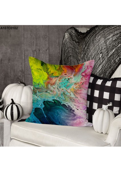 Kırlent Kılıf Çift Tarafı Baskılıdır Süet Kümaş