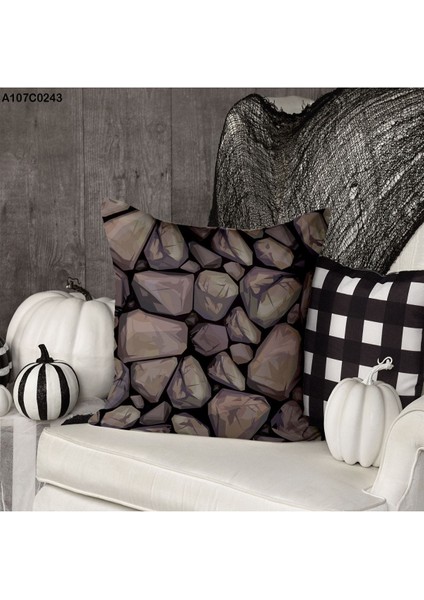 Kırlent Kılıf Çift Tarafı Baskılıdır Süet Kümaş