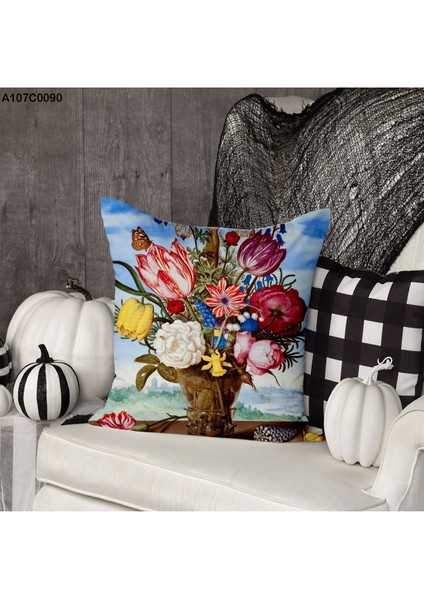 Kırlent Kılıf Çift Tarafı Baskılıdır Süet Kümaş